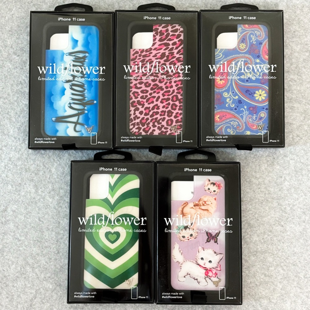 Bundle of 5 Wildflower phone cases for iPhone 11